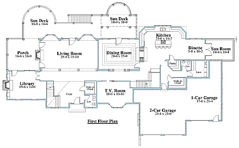 unique home 1st floor plan